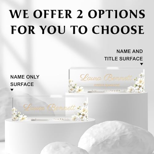 Custom Name Plate for Desk, Acrylic Desk Name Plate Personalized, Employee Appreciation Gifts, Office Desk Accessories for Women Men Teacher Nurse, Coworker Gifts for Manager Assistant (Cream Gold) - Image 5