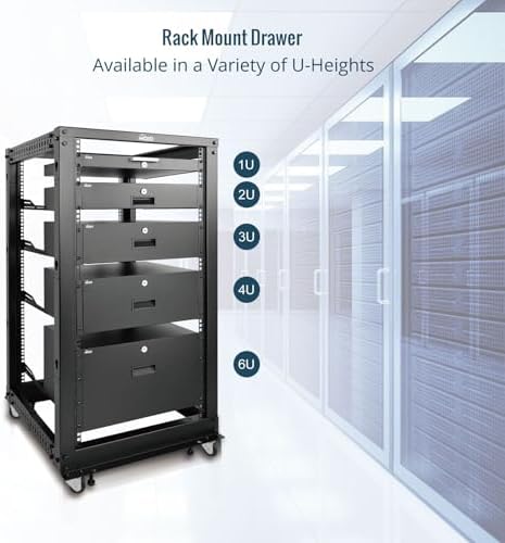 Tecmojo 3U Rack Drawer,Rack Mount Drawer for 19in Network Equipment/Server/AV Rack or Cabinet Enclosure,Sliding and Lockable Server Rack Drawer - Load-Bearing 44lb (20kg),with Cable Management Holes - Image 6