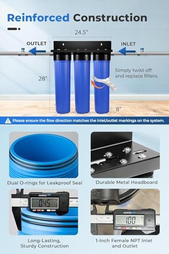 iSpring SGS-Tested Lead Removal Whole House Water Filter System w/ 3/4'' Push-Fit Stainless Steel Hoses, Reduces Arsenic, Cadmium, Mercury, Chlorine & up to 99% Lead, Model: WGB32B-CPB+AHPF12MNPT16X2 - Image 5