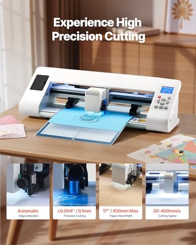 VEVOR Cutting Machine, Automatic Edge Detection Vinyl Cutter Machine with Design Software and Materials, Compatible with Multiple File Formats, for Creating Customized DIY Crafts, Cards, Stickers - Image 2