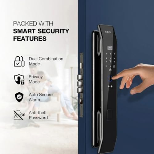 Smart Door Lock with 3D Face Recognition & Camera, Intercom, Video Doorbell, Fingerprint Keyless Entry, Password, IC Card, Key, Alexa Compatible via Tuya App Control, Smart Home Front Door Security - Image 5