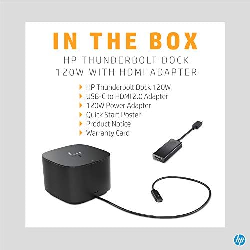 HP Thunderbolt Dock 120W with HDMI Adapter, Universal USB-C Docking Station, One Cable, Multiple Connections, with a Single USB-C™ Cable Connection to Any Brand Laptop (6HP48AA#ABL) - Image 5