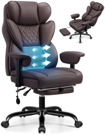 Office Chair, Big and Tall Executive Chair with Adjustable Lumbar Support by StellaMia