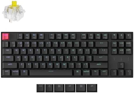 Keychron K8 V2 Wireless RGB Mechanical Keyboard, QMK/VIA Programmable, Hot-Swappable Super Banana Switches, 87-Key TKL PBT Keycaps, Dual-Mode Bluetooth 5.2 & USB-C Wired, for Mac, Windows, Linux by Keychron