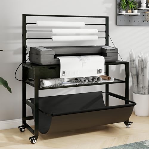 Natwind Wide Format Printer Stand, Plotter Workbench Table,Black by Natwind