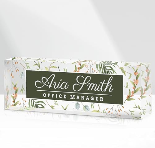 Custom Name Plate for Desk, Acrylic Desk Name Plate Personalized, Employee Appreciation Gifts, Office Desk Accessories for Woman Teacher Nurse, Coworker Gifts for Manager Assistant by DOCRAGI