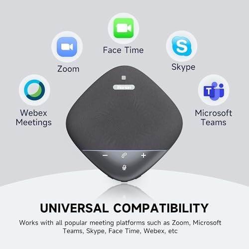 HORION Conference Speaker with Microphone, Wireless Bluetooth Speakerphone for Office Meeting Computer PC, w/8 Mics, 20ft Voice Pickup, 8H Call Time, AI Noise Cancelling, Portable with Zoom/Teams - Image 6