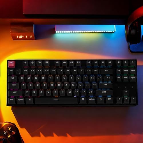 Keychron K8 Version 2 TKL Custom Wireless Mechanical Keyboard, QMK Programmable Bluetooth 5.2/Wired, RGB Backlit with Shine-Through PBT Keycaps, Super Red Switch for Mac Windows Linux - Image 7
