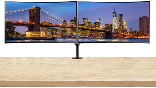 Samsung S36C 27-inch 1080P FHD Curved IPS LCD Monitor, 2-Pack Bundle with FreeSync, HDMI, VGA, Desk Mount Dual Monitor Stand (S27C368EAN), black by Samsung