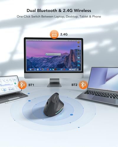 Wireless Ergonomic Mouse, Bluetooth Vertical Mice, Quiet Click - Image 5