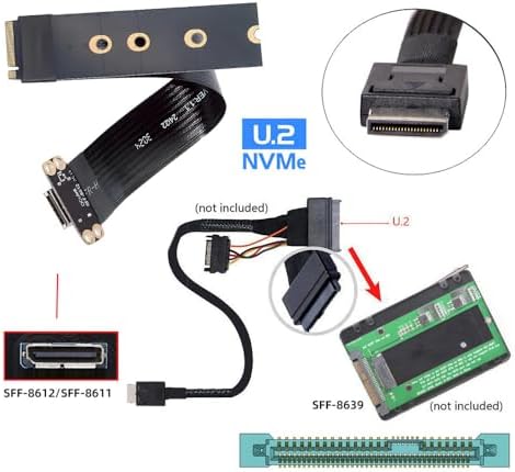 xiwai M.2 M-Key 2280 NGFF PCI-E4.0 to Oculink SFF-8612 SFF-8611 Host Cable 15cm for NVME U.2 SSD eGPU - Image 4