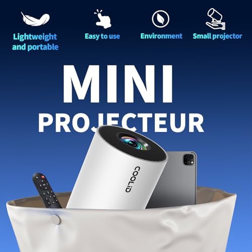 [Built-in Apps & 2026 Upgraded] Mini Projector Support 4K 1080P Auto Keystone 180° Rotatable with WiFi 6 and Bluetooth 5.4, Projector Portable Compatibile with HDMI/TV Stick/Memory Stick/Laptop-White - Image 5