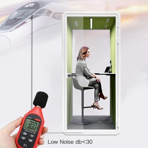 Quiet Meeting Pod with Acoustic Panels, Office Soundproof Room with Furniture, Portable Removable Working Booth for Private Phone Calling, Study, Individual Seater Personal Office H92in W43in D40in - Image 2