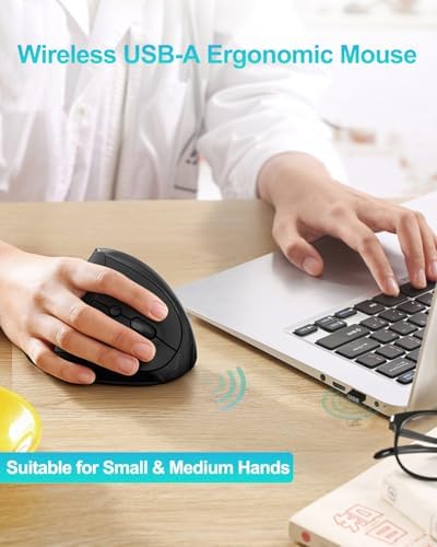 Lekvey Ergonomic Mouse, Rechargeable Wireless Mouse for Small Hands, Black - Image 2