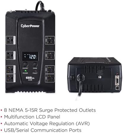 CyberPower CP685AVRLCD Intelligent LCD UPS Battery Backup - Image 4