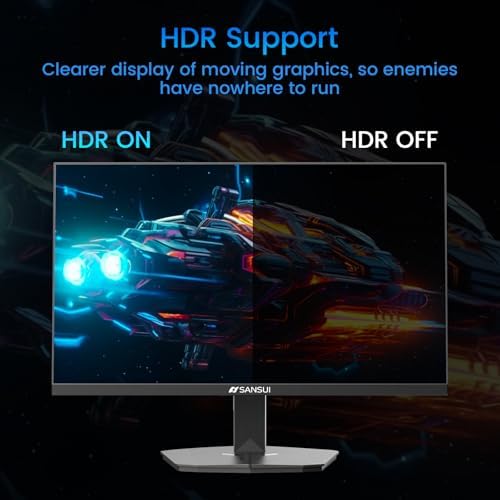 SANSUI 24 Inch Gaming Monitor 180Hz, DP 1.4 & HDMI 2.0 Ports High Refresh - Image 6