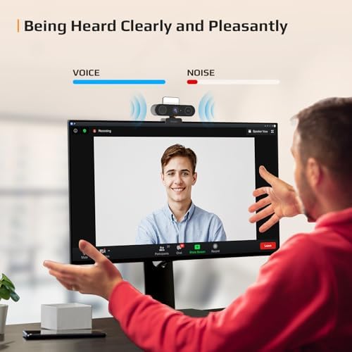 5-in-1 Design 4K Webcam with Speaker and Microphone, Built-in Light, Privacy Cover, AI Auto-Framing Cam, Computer USB C Web Camera for PC, Desktop, Laptop, Mac, Streaming, Video Conference - Image 3
