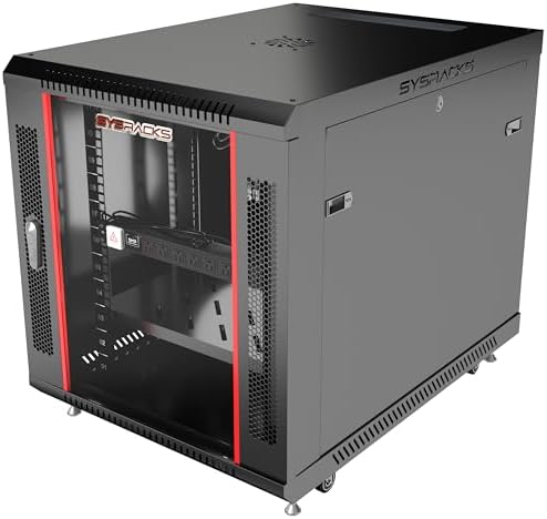 12U Server Rack Cabinet 35" Deep, Deployment-Ready Network Rack Enclosure with PDU, Fan & Shelf, Rolling IT Cabinet for Installers, AV Systems & Infrastructure by SYSRACKS