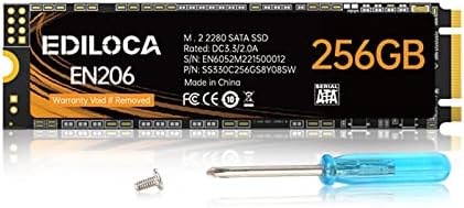 Ediloca EN206 256GB 3D NAND TLC M.2 SSD, M.2 2280 SATA III 6Gb/s SSD Internal Hard Drive, Read/Write Speed up to 550/460 MB/s, Compatible with Ultrabooks, Tablet Computers and Mini PCs by EDILOCA