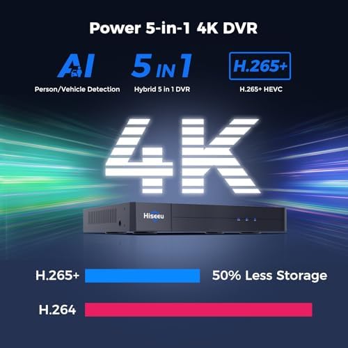 Hiseeu 4K Wired Security Camera System,8PCS 8MP CCTV Cameras,3TB HDD - Image 2