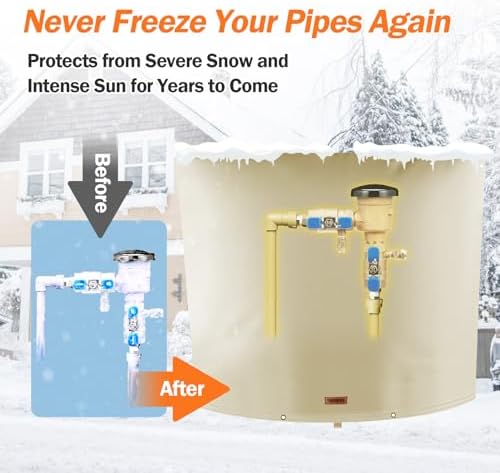 TOHONFOO Backflow Preventer Cover, Pipe Freeze Insulation, 40"Wx40"H, Beige - Image 3