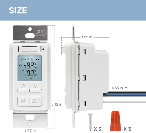 Smart Humidity Sensor Switch, Ortis Auto Bathroom Fan Control with Real-Time LCD Display, for Bathroom Basement Garage Moisture Protection, Neutral Wire Required - Image 7