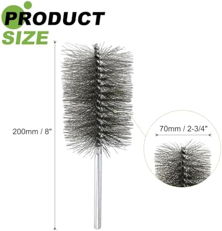 HARFINGTON 4pcs Wire Bore Brush Set 8 Inch Length 3 Inch Shank Stainless Steel Bristles Cleaning Brush for Clean Car Part Tube Kitchen Garage - Image 2