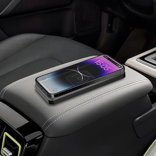 Wireless Charger Car Charging Pad 15W Fast Car Wireless Charger Pad, 15W Fast Charging, Anti-Slip, Universal Qi Compatible with iPhone and Wireless Charging Phones, Black(USB-C) - Image 6