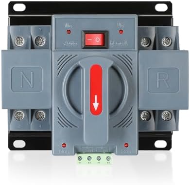 6-63amp AC110V Automatic/Manual Transfer Switch 2P 50/60Hz, 2POLE 63A ATS Auto Changeover Dual Power Switch for Generator, CE Certified ATS Solar Back Up Power Auto Selector Overvoltage, Undervoltage by IGEYAPA