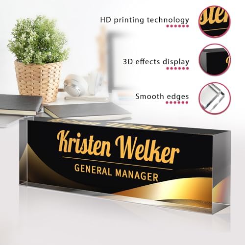 Custom Office Name Plate for Desk - Desk Name Plate Personalized Gifts for Coworkers, Boss, Employees, Teacher, Nurse - Office Desk Decor for Women Men - Employee Appreciation Gifts (Black Gold) - Image 5