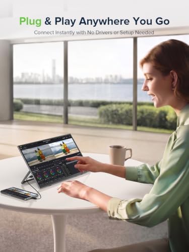 EVICIV Portable Monitor Touchscreen 15.6" 10-Point Touch Travel Monitor - Image 4