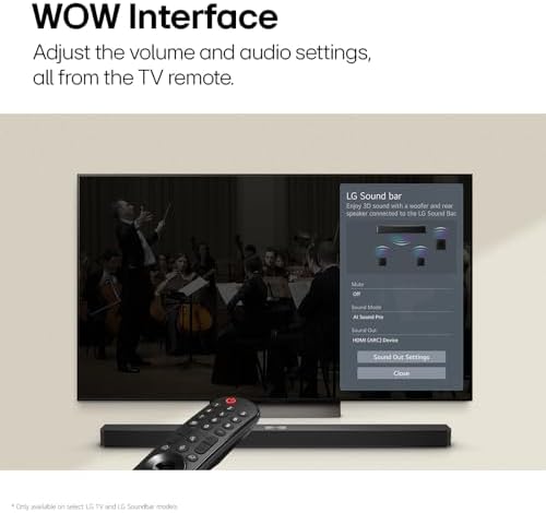 LG S40T 2.1 ch.Soundbar with Wireless Subwoofer, TV Synergy, Wow Interface, AI Sound Pro - Black - Image 4