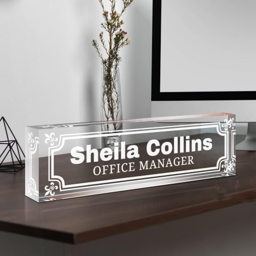 Custom Engraved Name Plate for Desk, Acrylic Desk Name Plate Personalized - Image 5
