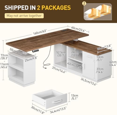 RALGEND 2 Pack L Shaped Standing Desk with Storage Drawer for Home Office - Image 2