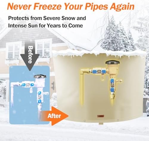 TOHONFOO Backflow Preventer Cover, Pipe Freeze Insulation, 38"Wx24"H, Beige - Image 3
