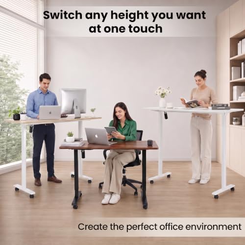 farexon 55x24 Inch Electric Standing Desk with Mouse Pad, White - Image 4