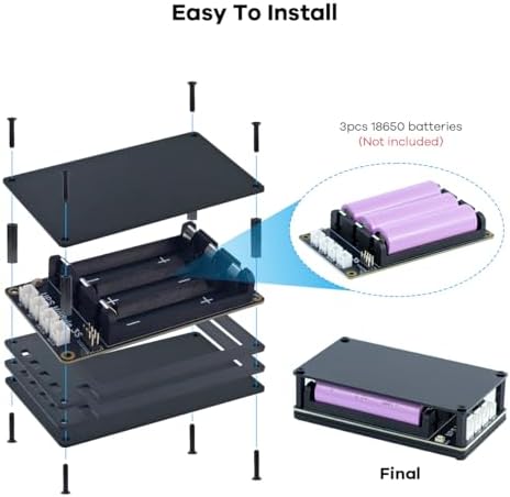 LAFVIN Uninterruptible Power Supply (UPS) Module for Raspberry Pi/Jetson Nano Supports Charging and Power Output at The Same Time 3S & 5V 5A Output - Image 4