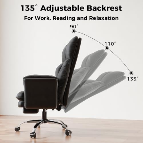 Big and Tall Office Chair, Flip Armrests for Pets & Cross Legged Sitting - Image 4