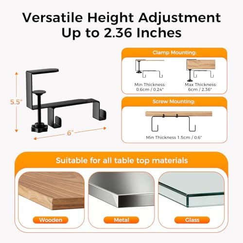 No Drill Thickened Under Desk Cable Management Tray,38.5In,Black - Image 5