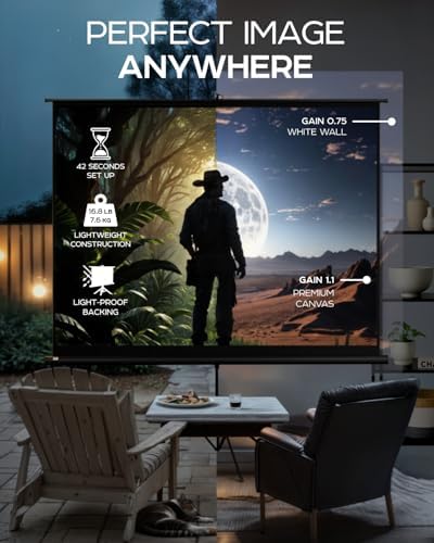Projector Screen with Stand 100 inch 4:3 for Movies & Presentations - Image 5
