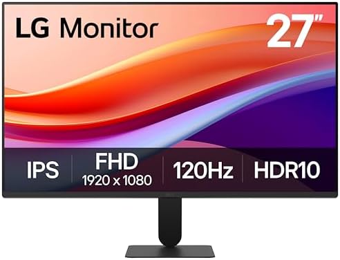 LG 27U411A-B 27-inch Full HD (1920 x 1080) IPS Computer Monitor, 120Hz, HDR10, Reader Mode, Flicker Safe, HDMI, Slim Stand Base, Black by Unknown