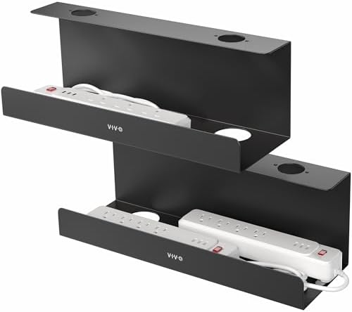 VIVO 2 Pack Black 17 inch Extra Deep Cable Management Tray, DESK-AC16-2C by VIVO