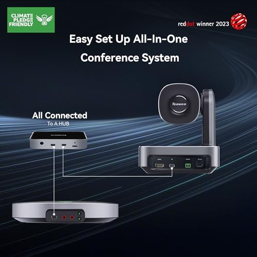 Tenveo 4K PTZ Conference Room Camera System with Bluetooth Speakerphone, 12X Optical Zoom Wide View Angle Lens Works with Zoom Skype Teams for Room Remote Meeting - Image 3