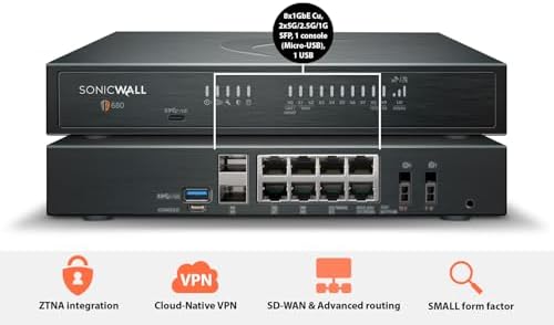 SonicWall TZ680 5 Gbps Firewall High Availability Unit - High-End SMB NGFW - Image 2