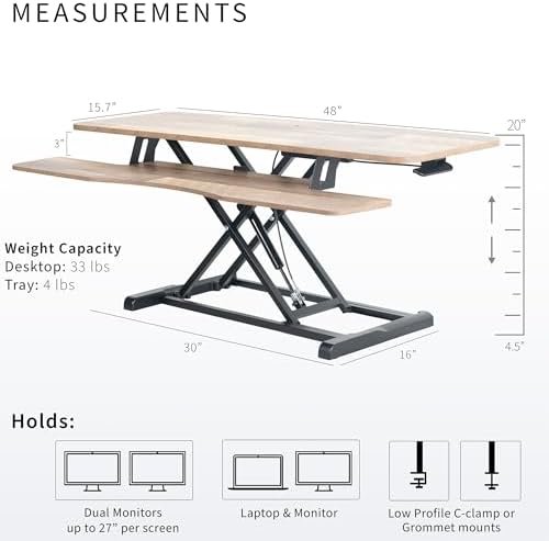 VIVO Reclaimed Wood 42 inch Desk Converter, DESK-V042KP - Image 3