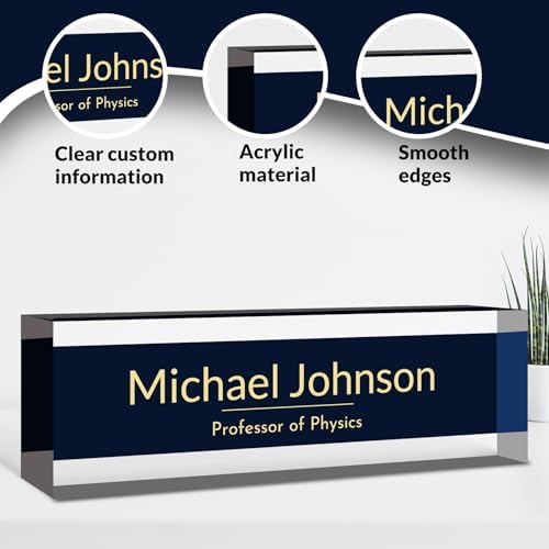 Desk Name Plate Personalized, Custom Name Plate for Desk, Acrylic Desktop Accessories, Office Gift & Decor for Women Men, Teacher Nurse Boss Employee Appreciation Gifts - Image 3