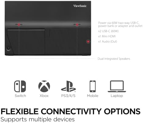 ViewSonic VX1654 16 Inch Portable Gaming Monitor, 1080p 144Hz IPS USB-C - Image 5