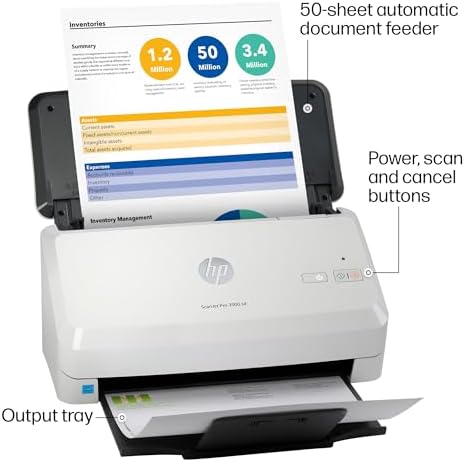 HP ScanJet Pro 3000 s4, Fast 2‑Sided Scanner with Auto Document Feeder, Best for Small Business (6FW07A) - Image 4