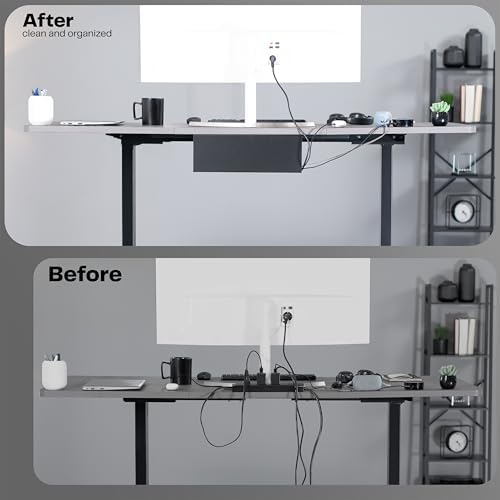 VIVO 2 Pack Black 17 inch Extra Deep Cable Management Tray, DESK-AC16-2C - Image 4