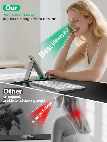 Mouse Pad, Office Desk Mat, Large Gaming Mousepad with Superior Micro-Weave Cloth, XXL Desk Pad with Stitched Edges, Non-Slip Writing Pad for Gamer, Laptop, Work & Home (Black Charging On The Right) - Image 2